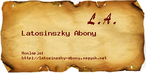 Latosinszky Abony névjegykártya